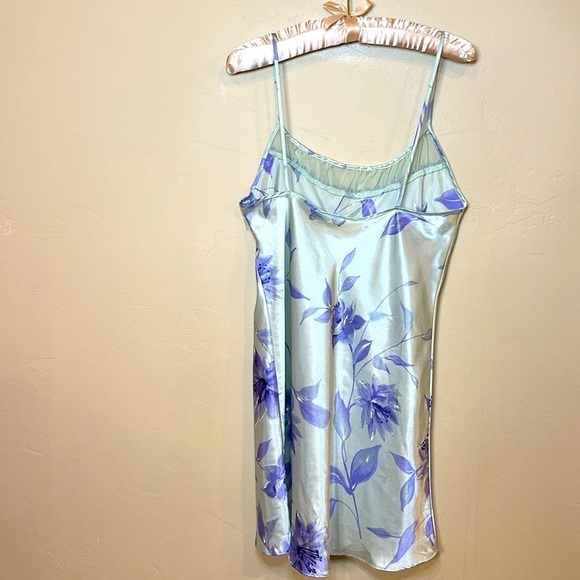 NEW VTG 90s California Dynasty slIPdress slip chemise Mint Purple Sz M - Picture 7 of 13